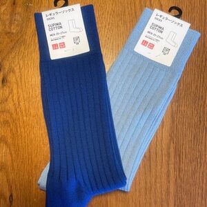 2 New Uniqlo Ribbed Crew Casual Socks